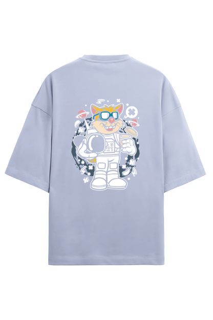 Cosmic Explorer Oversized T-Shirt - Leopard Astronaut Edition