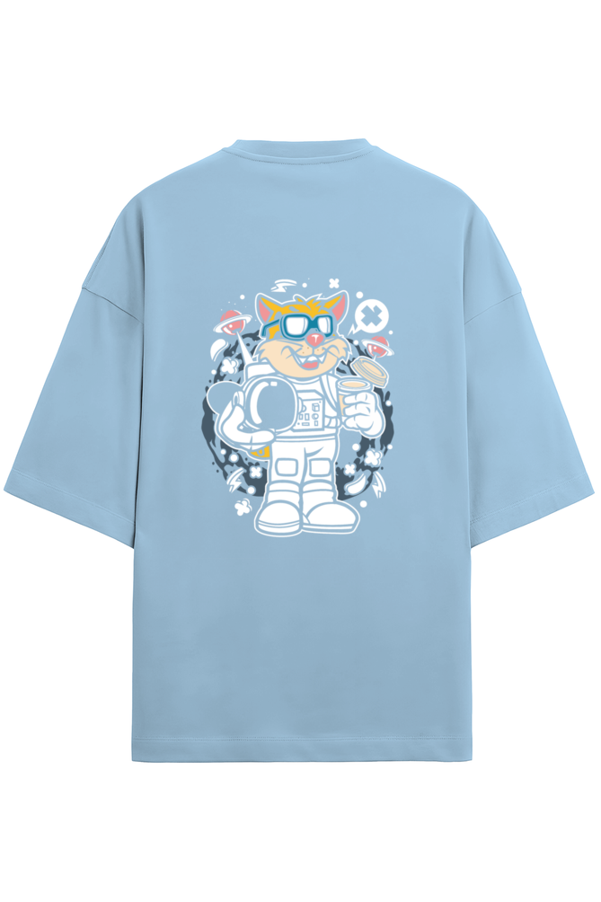 Cosmic Explorer Oversized T-Shirt - Leopard Astronaut Edition