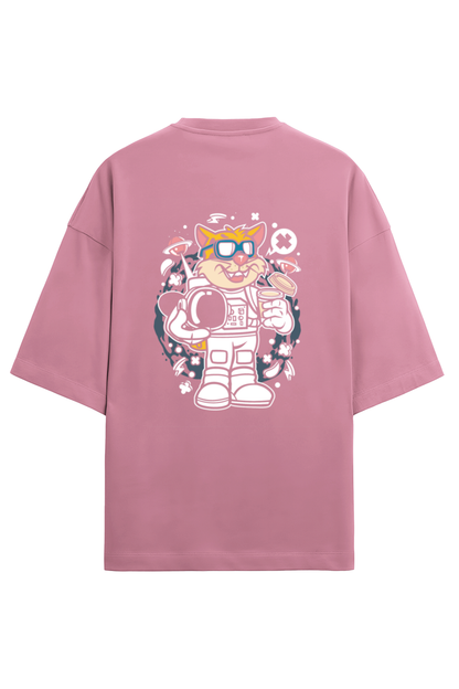 Cosmic Explorer Oversized T-Shirt - Leopard Astronaut Edition